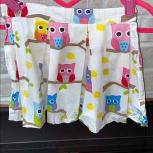 White Pleated Owl Skirt Girls 10Y